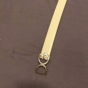 Cream colored leather belt
